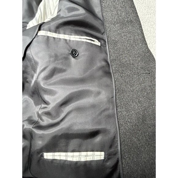 Stafford Wool Blazer Mens 40S Charcoal Gray Wool Jacket Sport Coat Casual Office - Picture 9 of 13